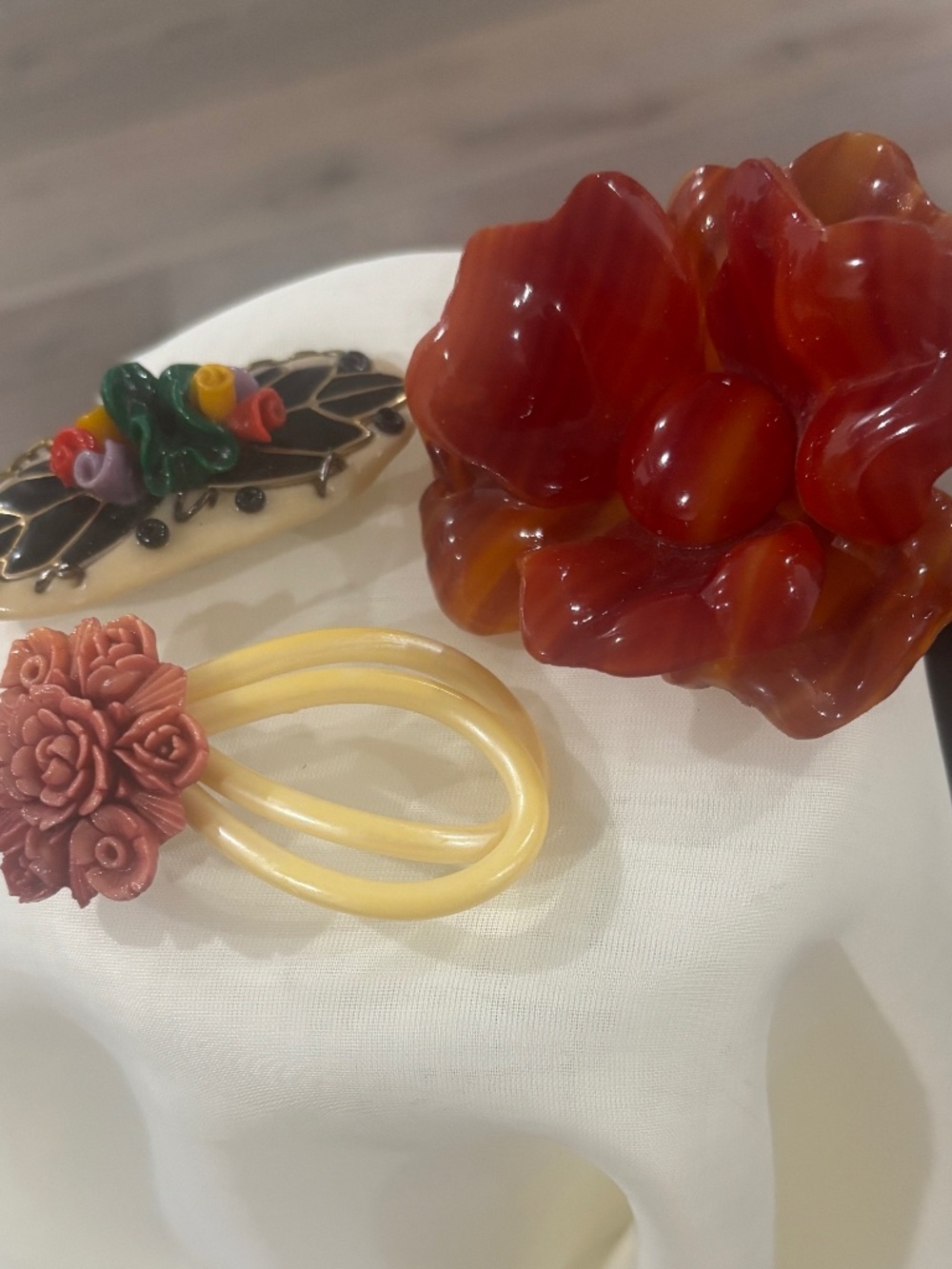 Three vintage brooches